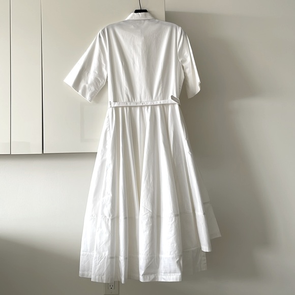SALE! CO White Cotton Flared Shirtdress - Picture 11 of 16